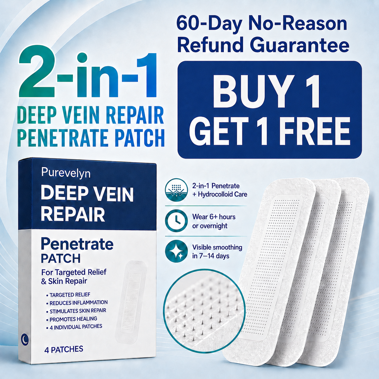 Purevelyn Deep Vein Repair Microneedle Patch